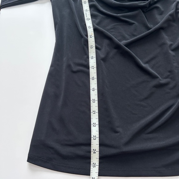 Carmen Marc Valvo Black Draped Neck Top Size Medium - Picture 6 of 8